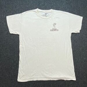 Shelby Racing Men L Cream GT 350 Carroll Shelby Cobra Graphic Shirt Short Sleeve